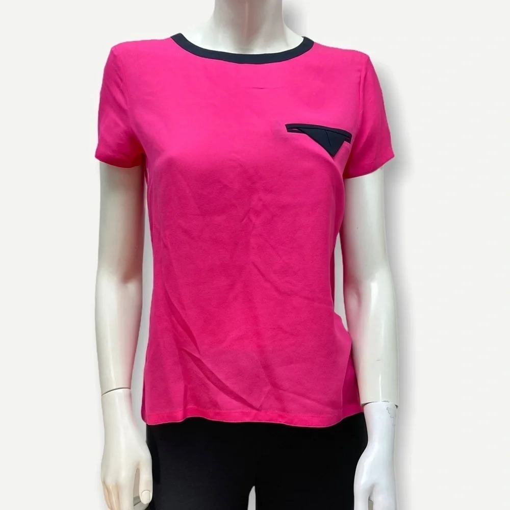 Chaiken bright pink front pocket‎ top